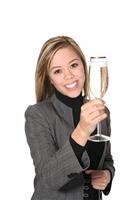 Business Woman with Champagne stock photo