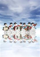 Snowmen with Musical Instruments stock photo