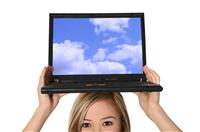 Woman with Laptop stock photo