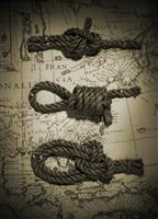 Knots and Map stock photo
