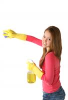 Woman or Maid Cleaning stock photo