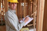 Contruction Worker with Clipboard stock photo