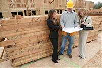 Agents and Home Builder stock photo