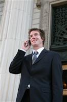 Business Man on Phone stock photo