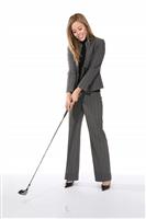 Business Woman Golfing stock photo