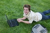 Student Using Laptop stock photo