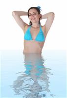 Pretty Woman Swimming stock photo