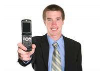Business Man with Phone stock photo
