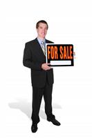 Business Man Selling (Focus on Man) stock photo