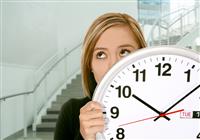 Business Woman with Clock stock photo