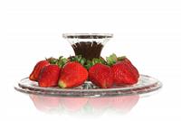 Strawberries and Chocolate stock photo
