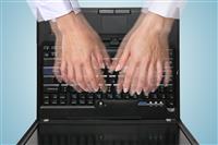 Busy Typing stock photo