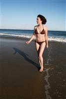 Pretty Woman on Beach stock photo