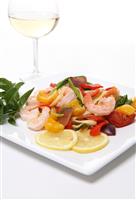 Shrimp Pasta stock photo