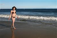 Pretty Woman on Beach stock photo