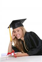 Pretty Woman Graduate stock photo