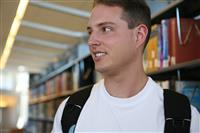 Student in Library stock photo