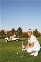 Woman Golfer stock photo
