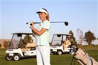 Pretty Woman Golfer stock photo