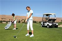 Pretty Woman Golfer stock photo