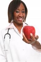 Doctor with Apple stock photo