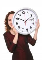 Business Woman with Clock stock photo