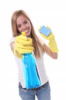 Pretty Woman Cleaning stock photo