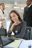 Business Woman on Computer stock photo