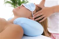 Woman Getting Massage stock photo