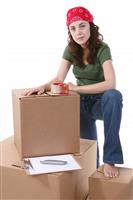 Woman and Cargo stock photo
