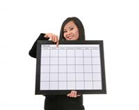 Woman with Calendar stock photo