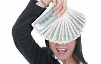 Business Woman with Money stock photo