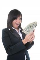 Business Woman with Money stock photo