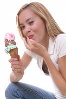 Girl With Ice Cream stock photo