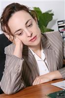 Tired Business Woman stock photo