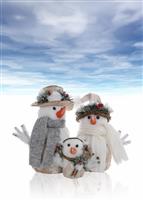Snowman Family stock photo