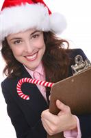 Business Woman at Christmas stock photo
