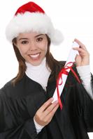Graduation at Christmas stock photo