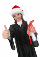 Graduation at Christmas stock photo