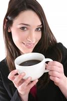Woman Drinking Coffee stock photo