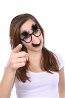 Girl with Disguise stock photo