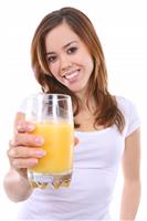 Woman with Orange Juice stock photo