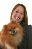 Woman and Dog stock photo