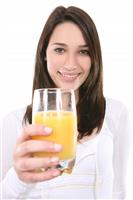 Woman with Orange Juice stock photo