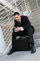 Business Man with Cell Phone stock photo