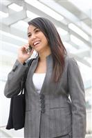Pretty Woman on Phone at Office stock photo
