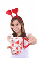Pretty Girl at Valentines Day stock photo