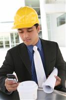 Business Construction Man at work office building stock photo