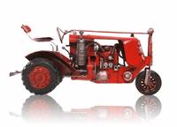 Old Antique Red Tractor stock photo