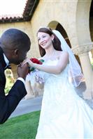 Attractive Interracial Wedding Couple stock photo